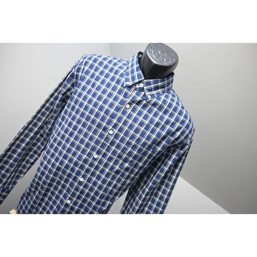 J Crew Flex Wash Dress Shirt Slim Untucked Button Up Long Sleeve‎ Mens Sz Large